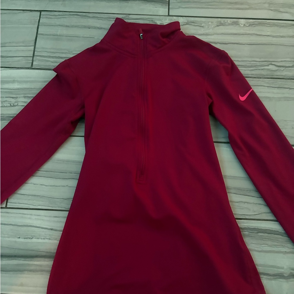 Nike Magenta Long-Sleeve Half-Zip Top